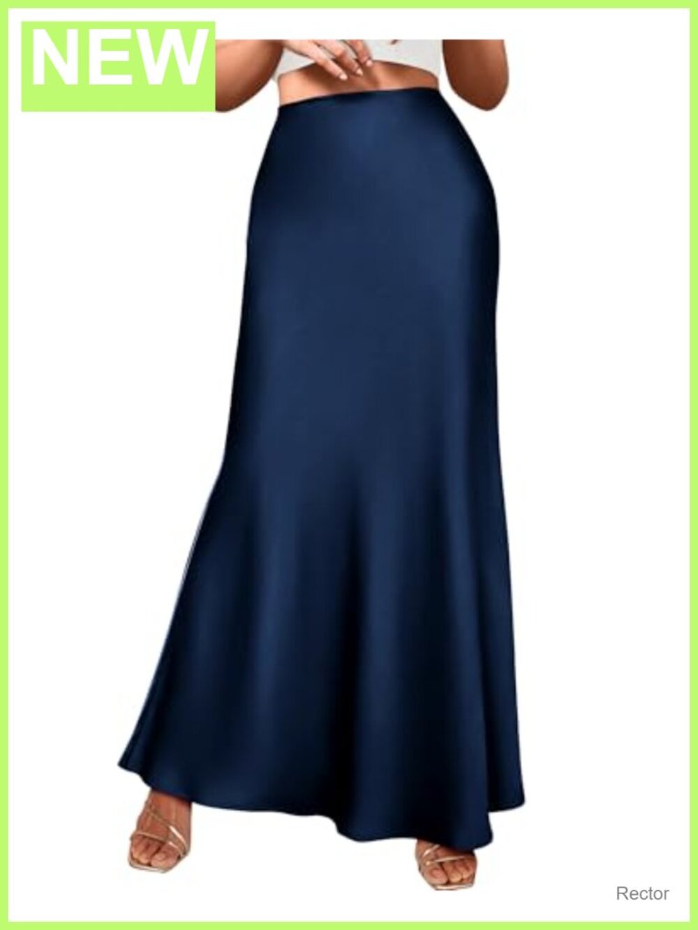 Women's Satin Mermaid Maxi Skirt Elastic High Waist Business Casual